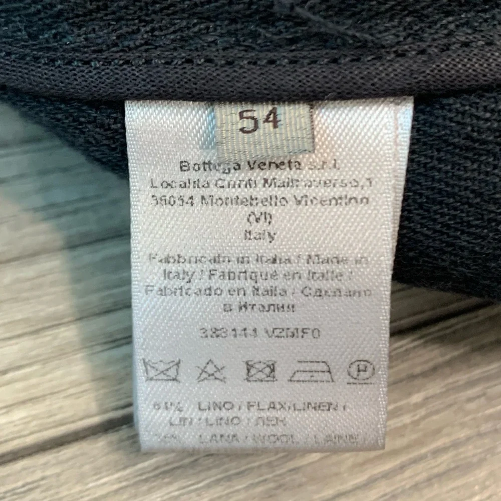 Bottega Veneta Black Linen-Blend‎ Drawstring Pants Size 54 EU